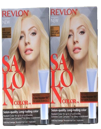 2 Revlon Salon Color 01 Extra Light Natural Ash Blonde Booster Kit